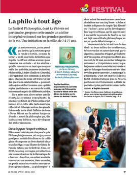 Article Sophie Geoffrion Le Pelerin